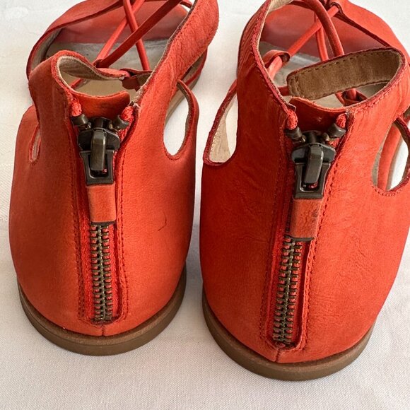 Eileen Fisher Womens Rose Leather Sandal, Orange, Size 9 - Picture 4 of 11